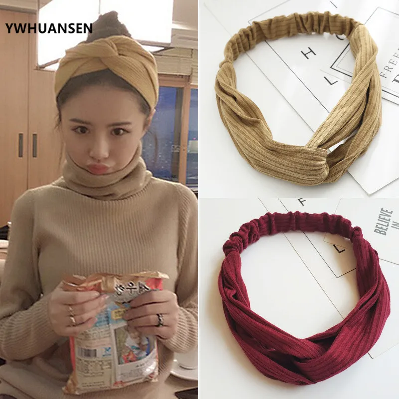 

YWHUANSEN Handmade Wide Women Headband Fashion Girls Turban Headbands For Girls Bandage For Hair Accessories Head Adornment 2017