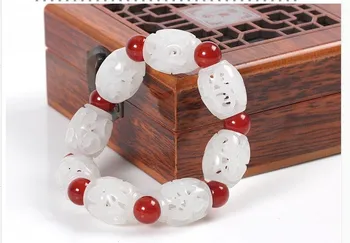 

Genuine Natural Hetian jade and nephrite bracelet bracelet hollow men and women with a certificate Engraving Bracelets