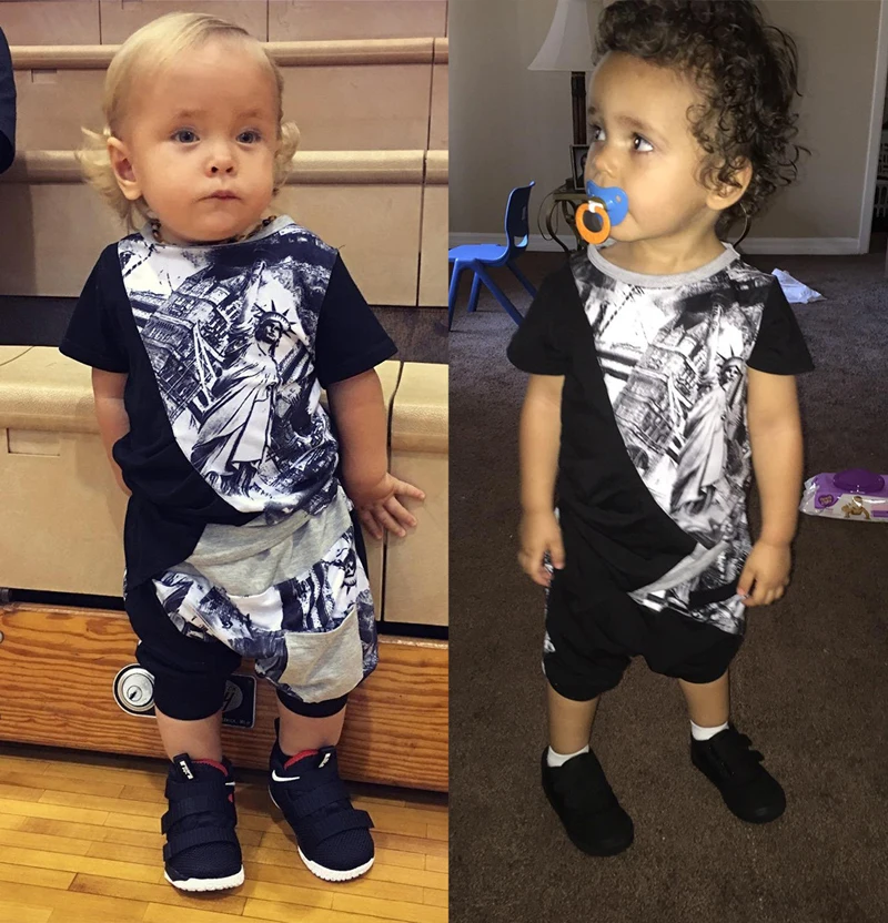Casual da Criança do Bebê Topos + Calças Conjuntos de Roupas para a Criança Crianças Meninos Roupas Definir Camiseta Amor Você Gesto Bonito Menino 2020 19 Cheap Conjuntos de roupas