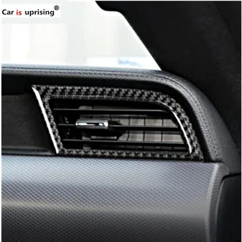 

For Ford Mustang Carbon Fiber Side Air Conditioner Outlet Decorative Frame Cover Trim CAR Sticker 2015 2016 2017 Car-Styling