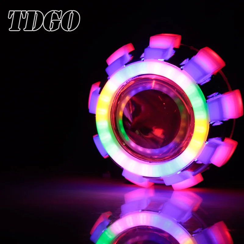 

12V LED Motorcycle Headlight TDGO 2PCS Upper Low Beam Flash LED Driving Moto Spot Head Light Motorbike Decorative Moto Lights