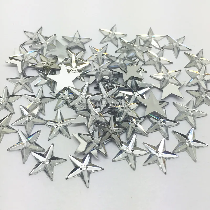 

1000pcs Silver 15mm Star Gems Flatbacks Resin Cabochons Christmas Crafts Embellishments Scrapbooking Cardmaking