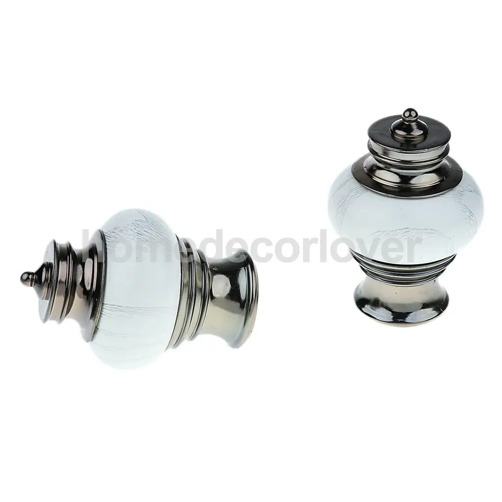 2PCS Window Curtain Drapery Rod/Pole End Cap Rod Head Cap for Curtain Poles with 28mm Inner Dia	