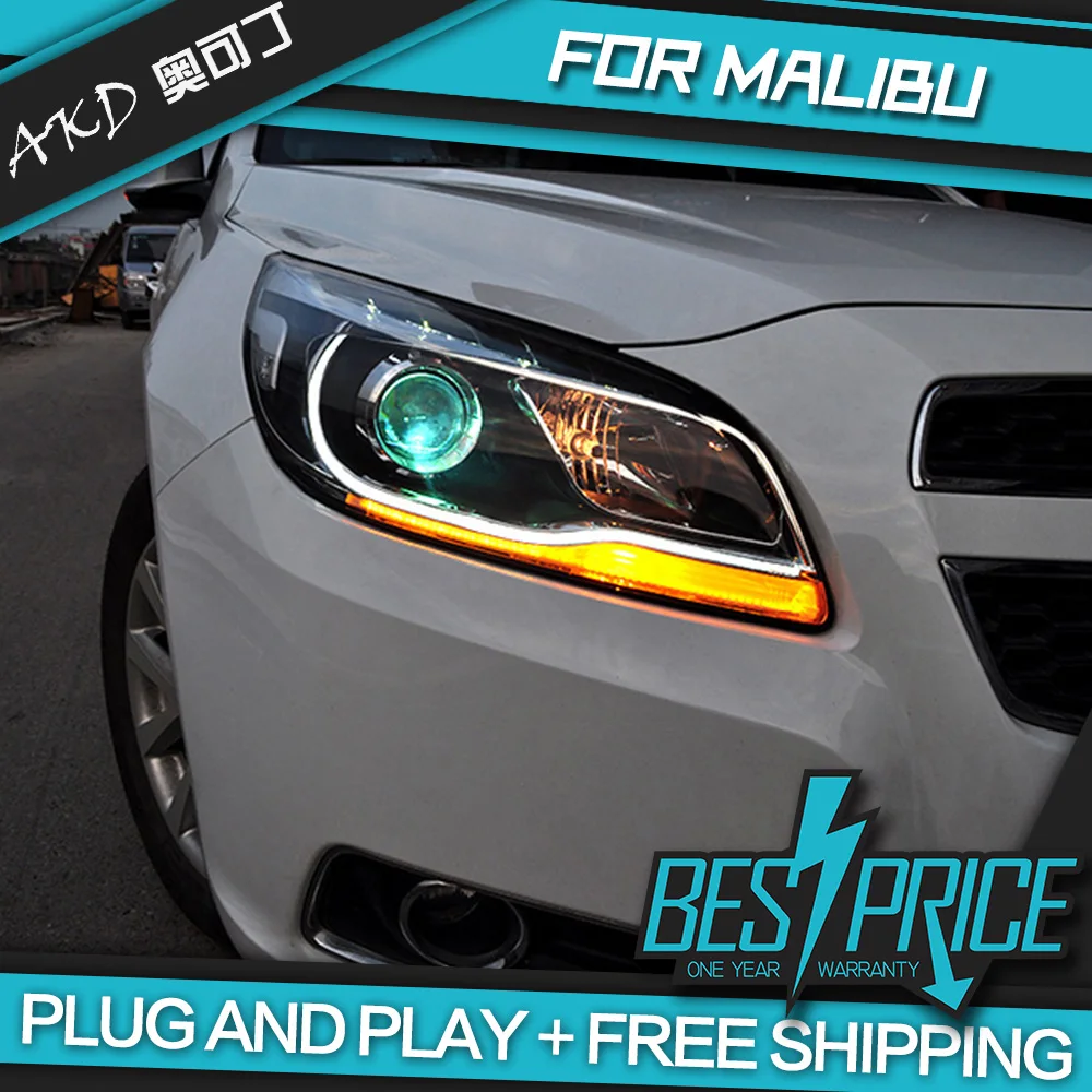 

AKD Cars Styling Headlight For Chevrolet Malibu 2012-2014 Headlights LED Running lights Bi-Xenon Beam Fog lights angel eyes Auto