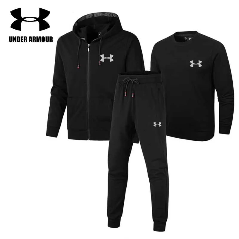 

Under Armour Men Sports Suits Gym clothing men jogging Training running suits 3 pieces jacket+sweatshirt+pants Asian Size L-5XL