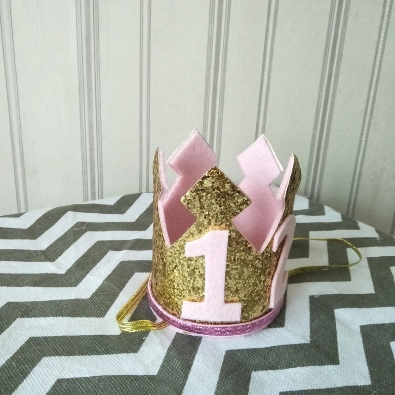 

Free Shipping Glittered Baby Birthday Headware Crowns Colors Assorted New Born Baby Photography Shot Props