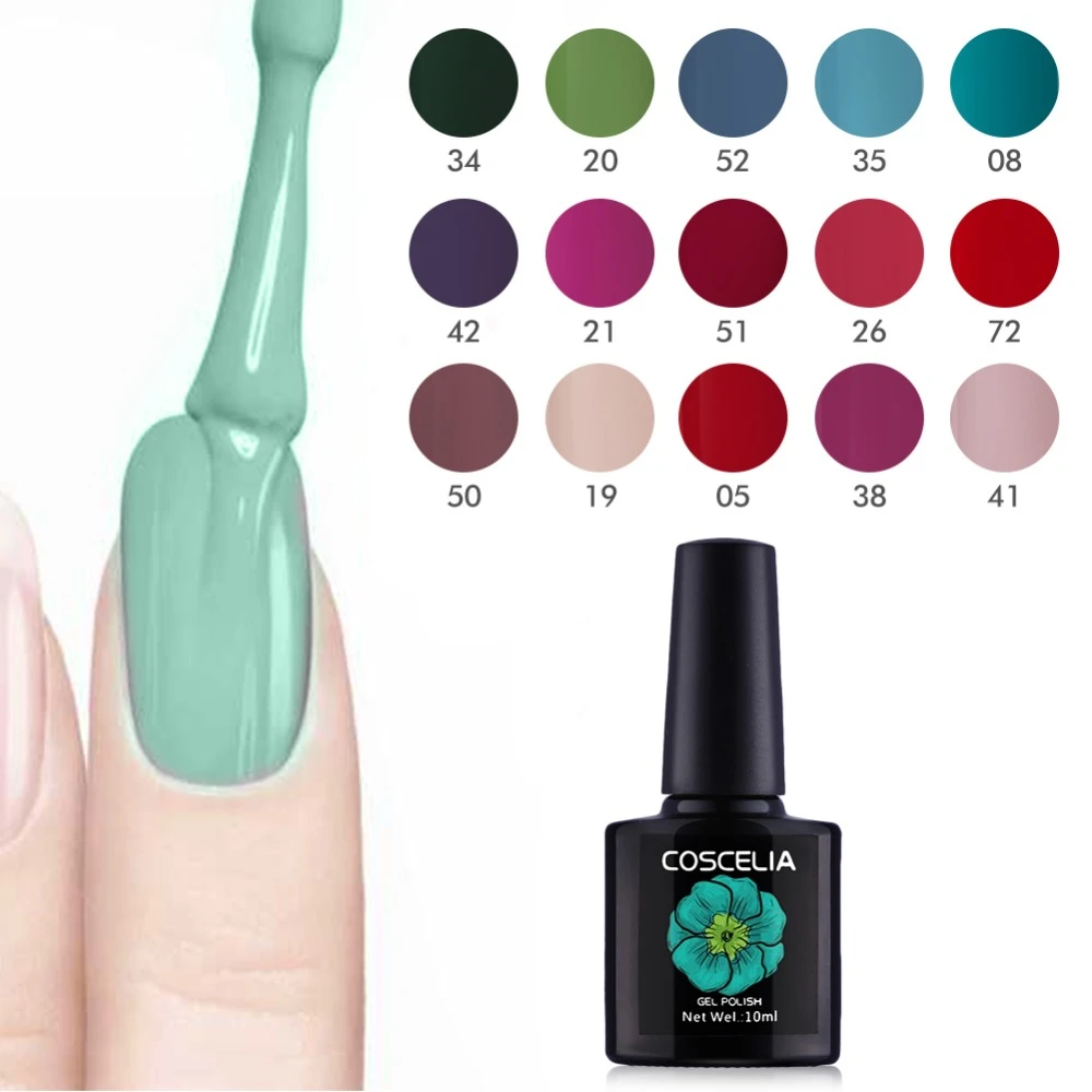 

COSCELIA 10ml Soak Off UV Gel Nail Polish Kit 10pcs/Lot Nail Art Set All For Manicure 80Color Nail Gel Polish Kit UV Gel Varnish