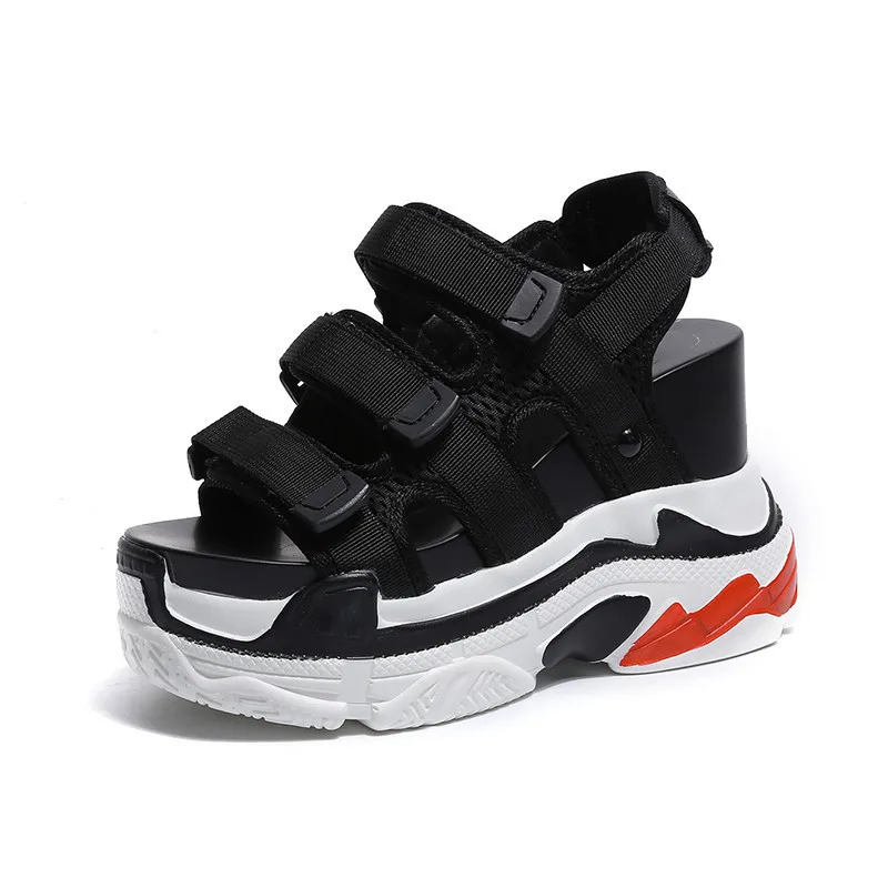 

Women High Heel Sandals 2019 Casual Rome Summer Shoes Fashion Wedges Gladiator Sandals Fashion Platform 12 CM Women Sandals