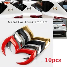 10 шт. автомобильный Стайлинг автоэмблема 3D стикер, логотип летучая мышь Бэтмен стикер кузова автомобиля для Mazda CX 5 7 9 RX MPV MX