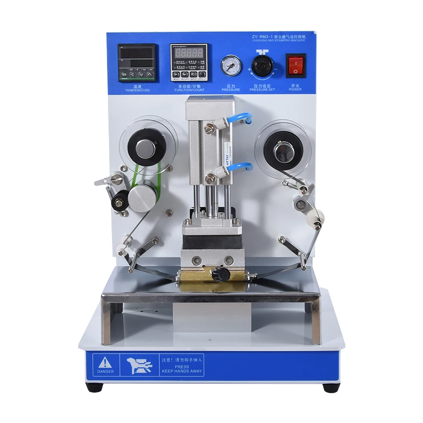 

Pneumatic Automatic Hot Foil Stamping Machine Leather LOGO Creasing Machine Embossing stamps For Date Coding Paper Card making
