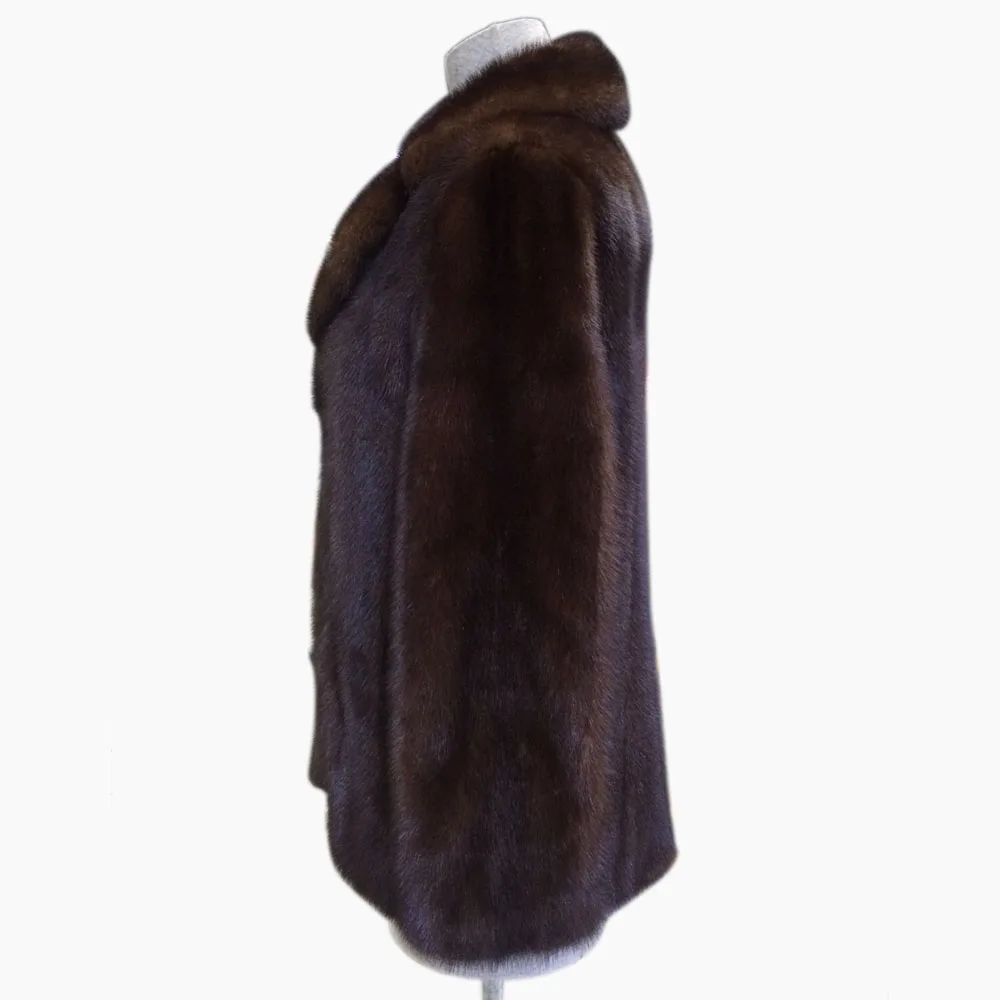 Plus Pelt Vison Real D'hiver Dame Taille Luxe Fourrure Marque La Chaud Brun Personnalisé Veste De Naturel Complet Survêtement Femmes Wt7azU