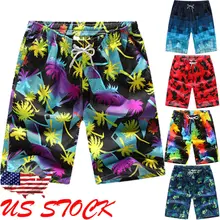 Summer New Arrivals Men Casual Hawaiian Swimming Shorts Holiday Beach Board Surf Printed Shorts Sports Swim Trunks