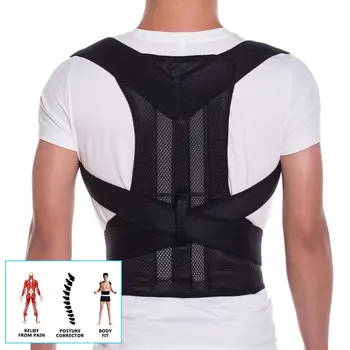 Adjustable Back Posture Corrector Shoulder Lumbar Back Support Office Belt Spine Protector Brace Supports Men Corset Pain Relief women back brace support posture corrector corset lumbar support belt upper back posture correction magnetic therapy pain relief