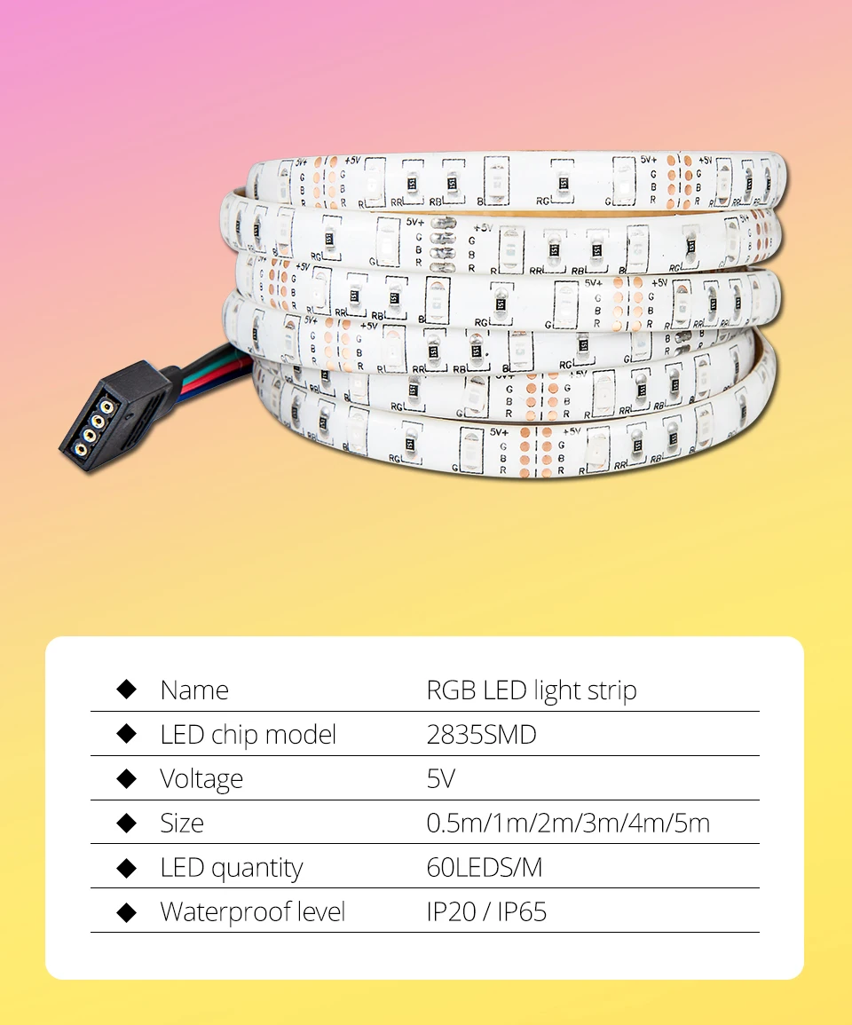 DC5V USB RGB Светодиодная лента Набор SMD 2835 музыкальный контроллер звуковой датчик светодиодный светильник гибкая лента светодиодный лента компьютерная ТВ ПОДСВЕТКА