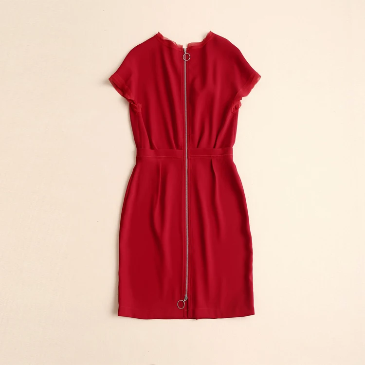 Платье принцессы Кейт Миддлтон, женское летнее платье с коротким рукавом, косой воротник, тонкое красное элегантное платье, одежда для работы NPD0684