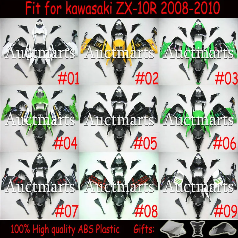 

Fit for kawasaki ZX-10R 2008 2009 2010 High Quality ABS Plastic motorcycle Fairing Kit Bodywork ZX10R 08-10 Free Shipping CB001