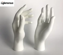 Manequim feminino, novo 2019 1 par manequim mão braço luvas mulheres modelo de joias suporte montado no braço branco mão da cor