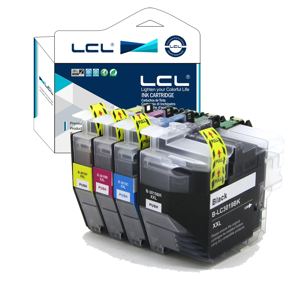 Картридж для чернил LCL LC3019 LC3017 XXL LC3019BK LC3019C LC3019M LC3019Y пигмент (4 шт. в упаковке kcmy)