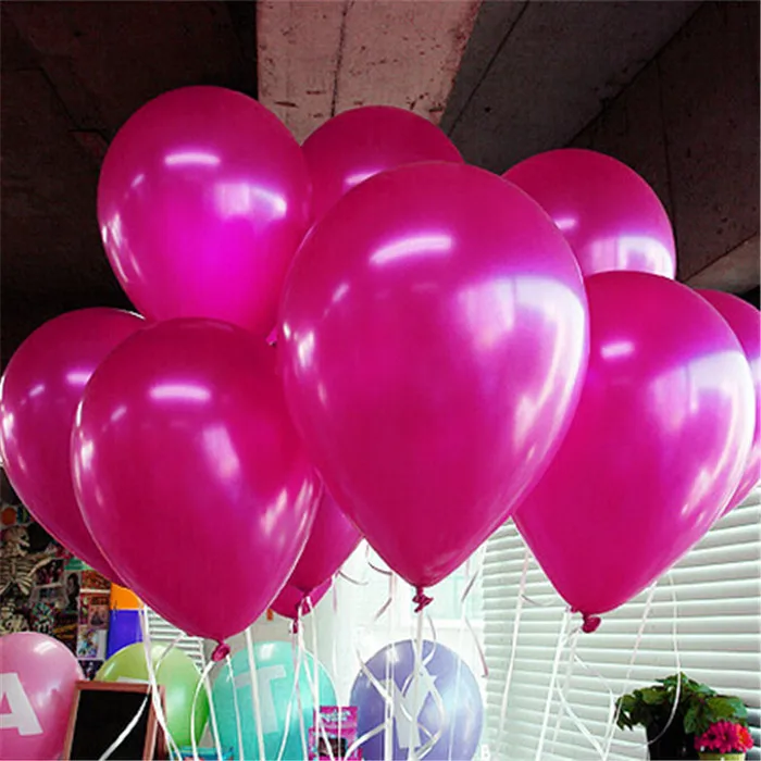 5 шт. 10 дюймов 2,2 г свадебные декоративные шары сердце жемчуг латекс гелиевые надувные шары Дети День рождения поплавок Воздушные шары игрушки - Цвет: A11 Rose Red Round