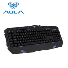 AULA игровая клавиатура, 120 клавиш, 3 цвета, светодиодный, с подсветкой, USB, проводная, эргономика для компьютера, ПК, ноутбука, настольного компьютера, Офисная Клавиатура#862