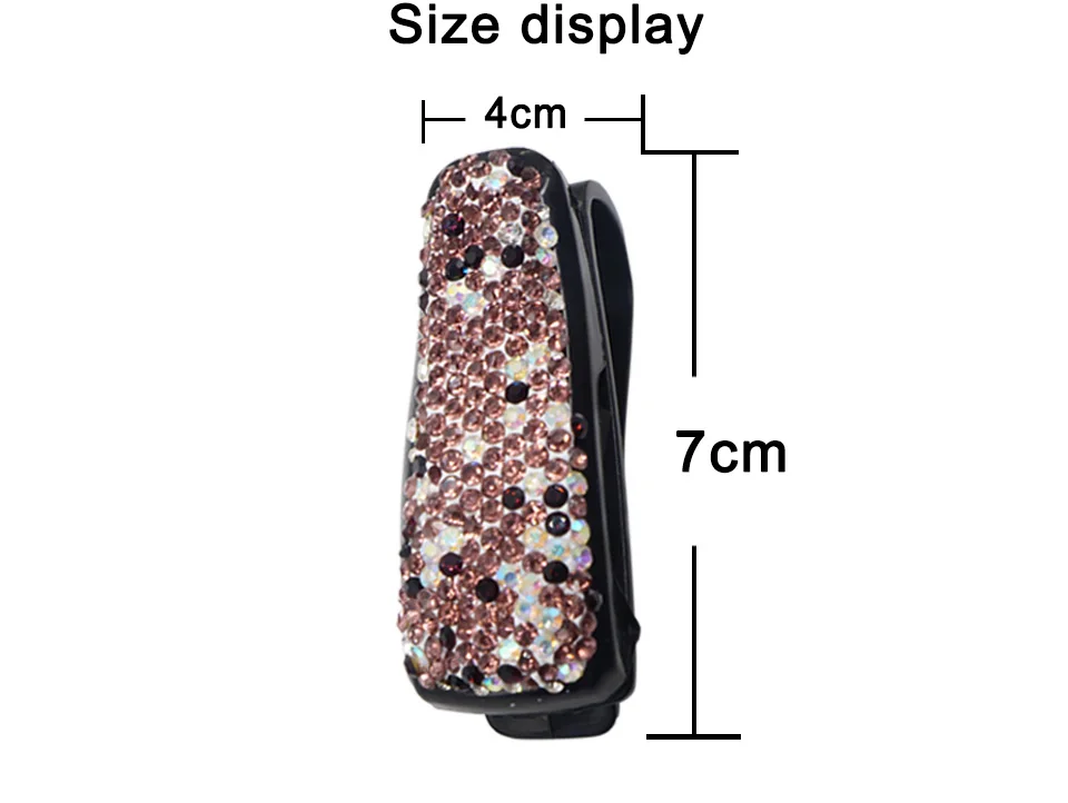 LOEN 1 шт., стразы, автомобильный солнцезащитный козырек, очки, солнцезащитные очки, кассовый талон, зажим для карт, держатель для хранения, автомобильные аксессуары для интерьера, черный цвет
