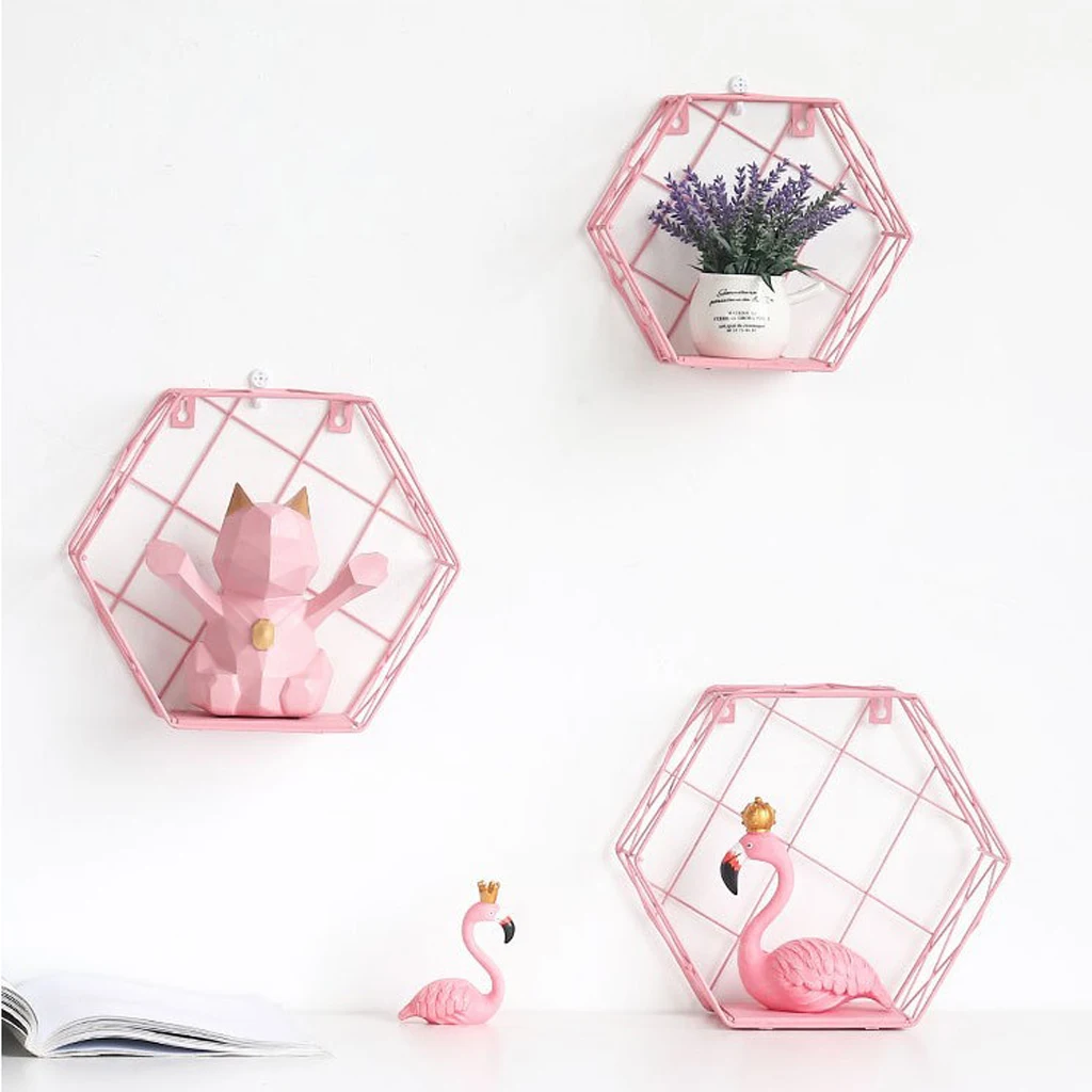 Wooden Iron Storage Holders Home Storage Shelf Wall Hanging Storage Box Flower Pots Book Storage Racks Display Organizer