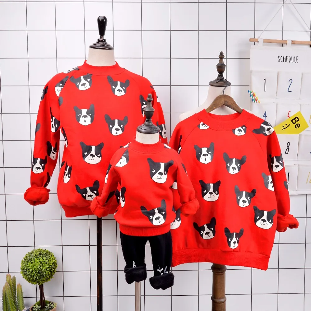 

2018 Family Set Casual Sweatshirts Family Matching Outfits Father Mother Children Toddlers Clothes Cartoon Family Clothing WY
