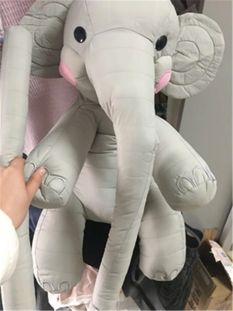 Dorimytrader Lovely 130cm Long Nose Animal Elephant Plush Toy Cute Soft Stuffed Animals Gray Elephants Doll for Kids Adults Decoration DY50055(7)