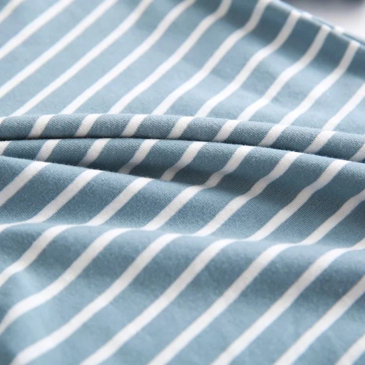 Платье для маленьких девочек Новинка года, летние хлопковые повседневные топы в синюю полоску, детская одежда футболка детская От 0 до 4 лет с рукавами-рюшами