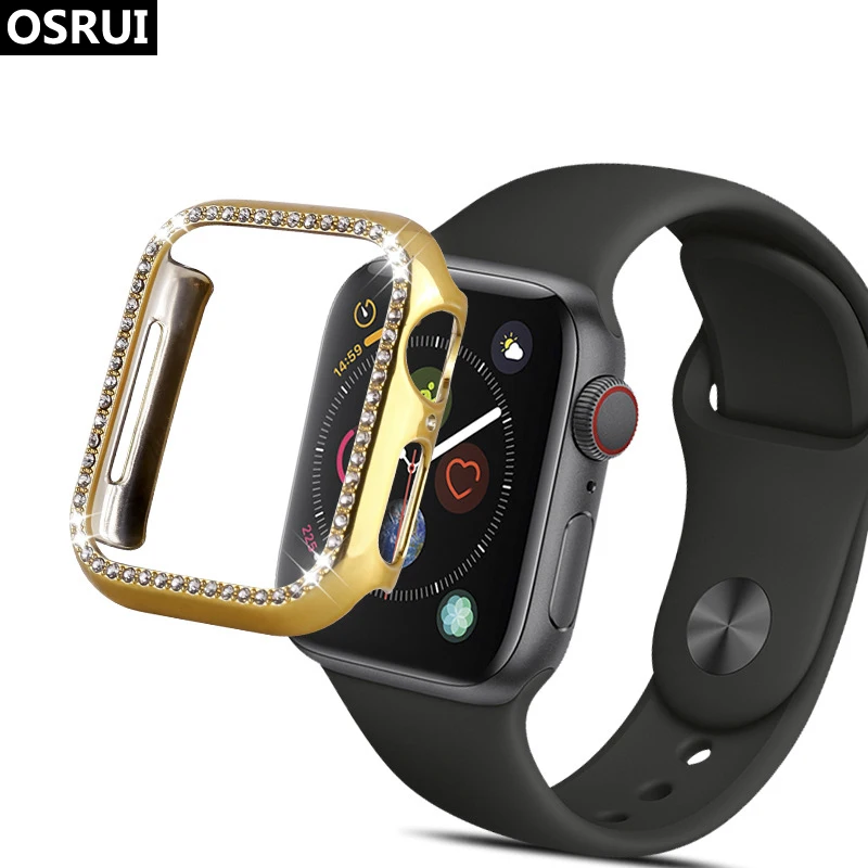 Diamond case For Apple watch case 44mm 40mm 42mm 38mm correa apple watch cover 4 3 iwatch band protective shell Accessories