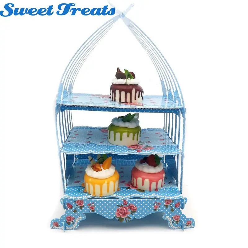 

Cupcake Display Stand Paper Craft Decor Cake Stand Vintage Wedding Tea Party Cardboard Holder Rack Bakeware Cake Tools