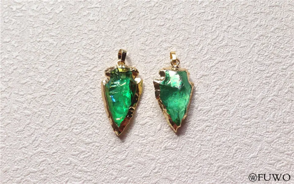 Aura Crystal Quartz Arrowhead Pendant 7