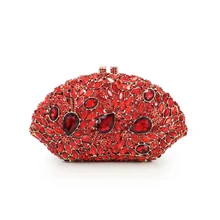 Красный вечерние сумки корона партия сцепления кошелек кристалл мешок стильный день муфты пром дамы сумки свадебные кошельки(8783A-R