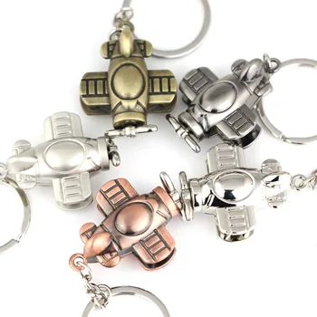 

10PCS/Lot,Plane Model Keychain Classic Accessories Multi-Color Propeller Spinning Aircraft Air Key Chain Ring Keyring Keyfob