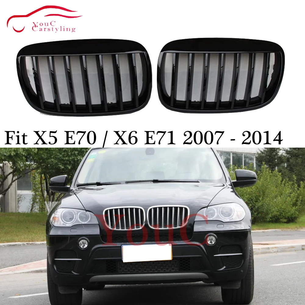 X5 X6 передняя решетка сетки для BMW E70 &amp E71 внедорожник радиатора бампера гриль 1-slatt