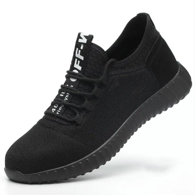 

men fashion large size steel toe caps working safety shoes anti-pierce construction site worker summer shoe security boots male