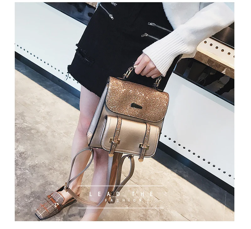 TEAEGG, высокое качество, модный женский Блестящий рюкзак с блестками из искусственной кожи, мини-рюкзак, школьная сумка для путешествий