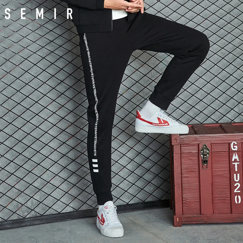 SEMIR брюки мужские толстые теплые флисовые хлопковые спортивные брюки черные брюки эластичные повседневные джоггеры модные уличные джоггеры