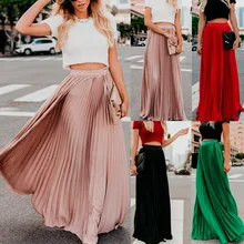 Женские Плиссированные однотонные юбки богемные облегающие Женские длинные юбки на весну NFE99