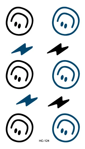 Классические черные татуировки с розами, птицами, смайликами, поддельные татуировки, тату для рук, водостойкие Временные татуировки, наклейки, маленькие татуировки - Цвет: HC-124