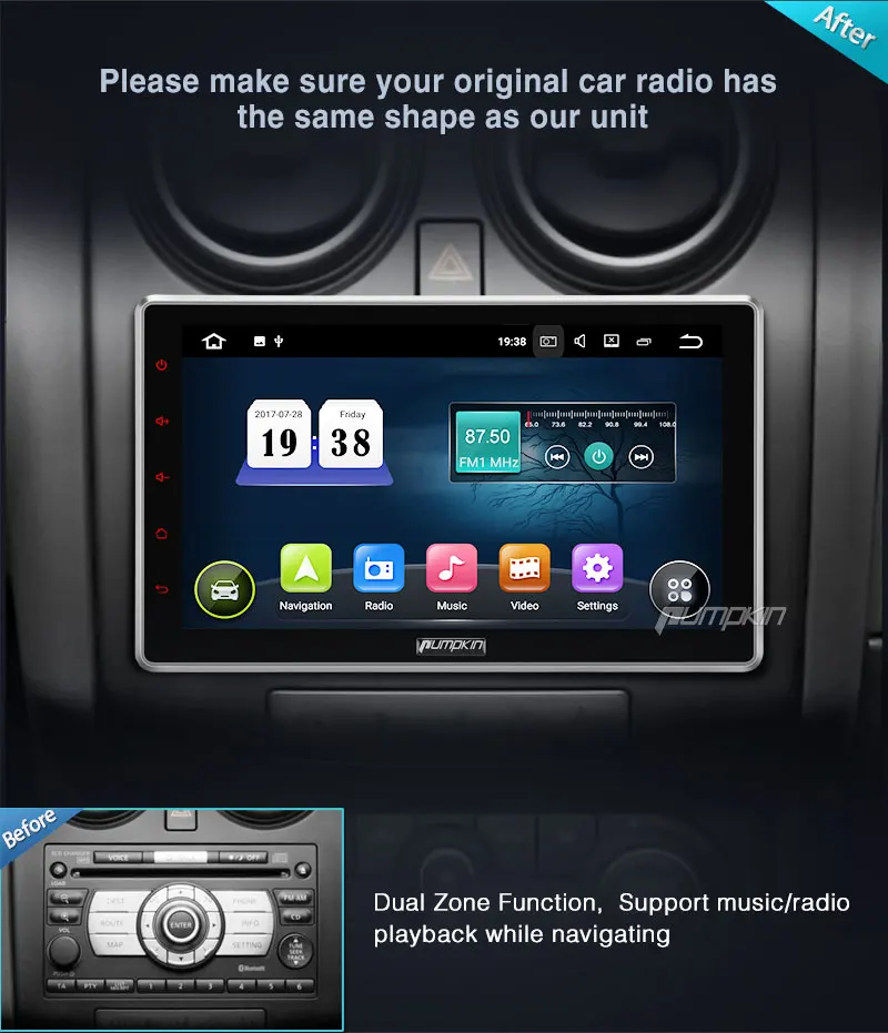 Sale Pumpkin 2 Din 10.1