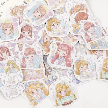 

44Sheets/Pack Girl Pink DIY Cute Stickers Scrapbooking Label Japanese Korean Diary Paper Travel Lifelog Girl Pink Stickers
