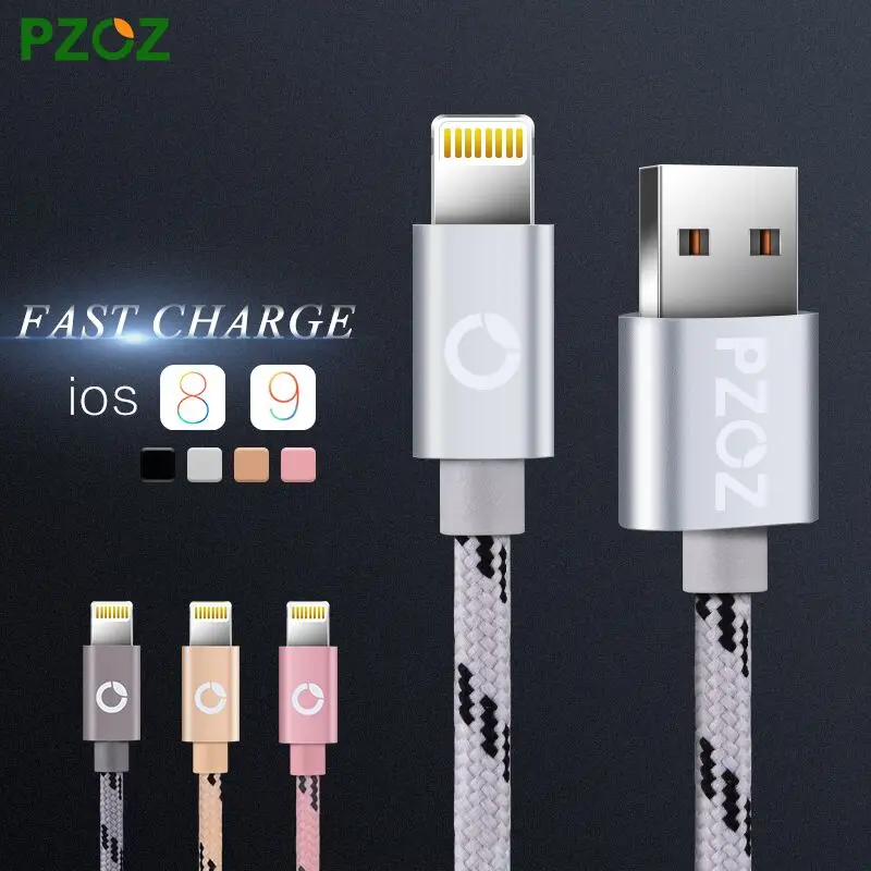 PZOZ Lighting Cable Fast Charger Adapter Original USB Cable For iphone 6 s plus i6 i5 iphone 5 5s ipad air2 Mobile Phone Cables