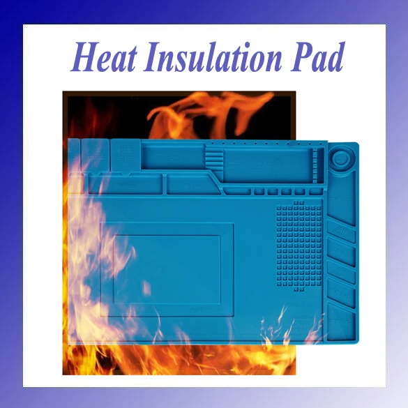 Heat-resistant Soldering Mat Silicone Heat Gun BGA Soldering Station Insulation Pad Repair Tools Maintenance Platform Desk Mat silicone heat resistant mat orange