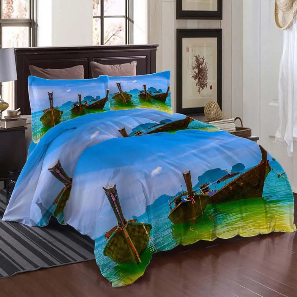 

Wooden beach Bedding Quilt Cover Duvet Cover Set Pillowcase Microfiber Soft Comforter Bedroom Single Queen King