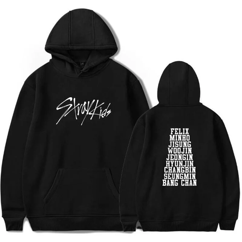 

Moletom KPOP Stray Kids Oversized Hoodie MINHO WOOJIN CHANGBIN FELIX Member Name Print Pullovers Hooded Sweatshirt Unisex Hoody