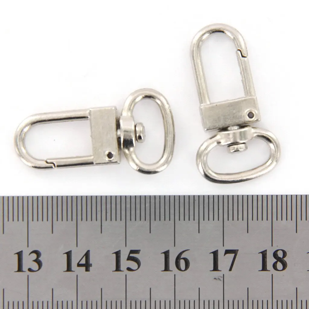 

10 pieces Swivel Carabiner Hook Silver Key Chain 18mm x 33 mm