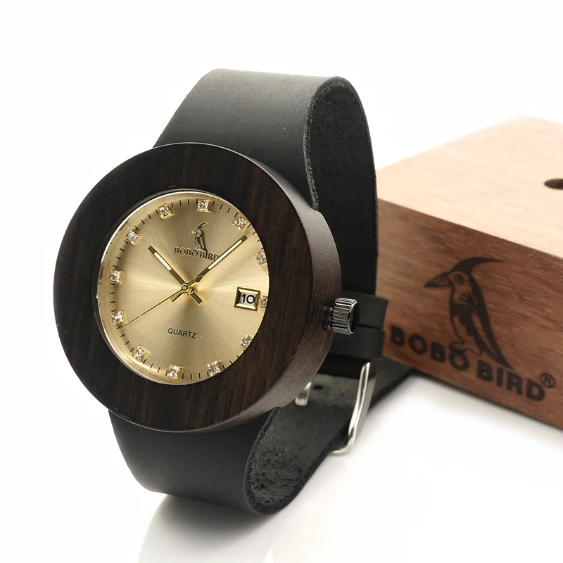 

BOBO BIRD C03 Wooden Watches For Women Top Brand Designer Luxury Ebony Wooden Watch Japanses Movement Quartz Watches As Gift