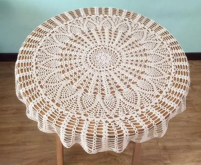 Luxury Cotton Crochet Tablecloth Table Cloth Towel Round Lace White 1