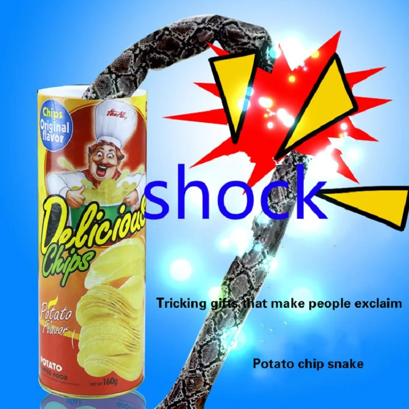 

Hot Creative Spoof Toy Potato Chips Snake Potato Chips Bouncing Snake Spoof Startled Spoof Toy Student Gifts Potato chip snake